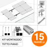 Kit Struttura per Montaggio 15 Pannelli Solari su Tetto Piano