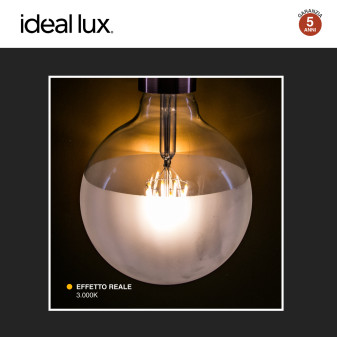 Ideal Lux Lampadina LED E27 8W in Vetro con Calotta Satinata