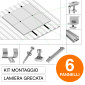 V-Tac Kit Struttura in Alluminio per Montaggio di 6 Pannelli Solari Fotovoltaici 30mm da 400W a 590W su Tetto Lamiera Grecata