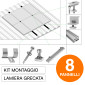 V-Tac Kit Struttura in Alluminio per Montaggio di 8 Pannelli Solari Fotovoltaici 30mm da 400W a 590W su Tetto Lamiera Grecata