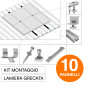 V-Tac Kit Struttura in Alluminio per Montaggio di 10 Pannelli Solari Fotovoltaici 30mm da 400W a 590W su Tetto Lamiera Grecata