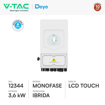 Set 8 Pannelli Fotovoltaici + Inverter 3,6kW + Batteria 5,12kWh V-Tac