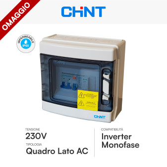 Kit 8 Pannelli Solari 505W + Inverter Monofase 3,6kW + Quadri DC/AC