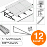 Kit Struttura Montaggio di 12 Pannelli Solari su Tetto Piano