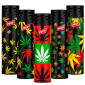 Prof Jet Flame Accendino Elettronico Turbo Antivento Grande Ricaricabile Fantasia Rasta Leaves - Serie da 5 Accendini