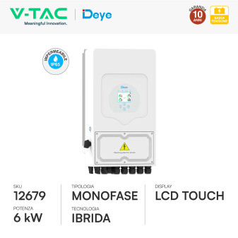 Set Inverter 6kW Monofase + Batteria LiFePO4 IP65 V-Tac