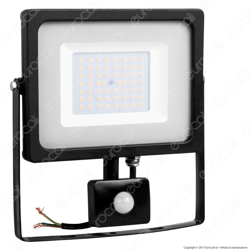 V-Tac VT-4955 PIR Faretto LED 50W Ultra Sottile Slim con Sensore