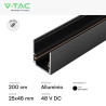 V-Tac Binario in Alluminio Nero per Track Lights Magnetiche 48V
