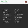 V-Tac VT-40012 Faretto LED da Binario 10W Track Light COB Colore Nero