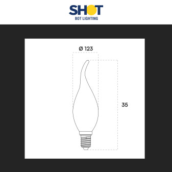 Bot Lighting Shot Lampadina LED E14 6,5W Candela C35 Vetro Bianco
