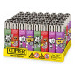 Clipper Large Accendino a Pietrina Grande Ricaricabile con Fantasia Sport - Box da 48 Accendini