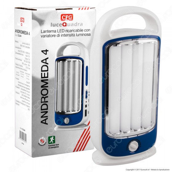 CFG Andromeda4 EL044 Lampada con 4 Tubi LED Anti Black Out Ricaricabile Dimmerabile CFG Andromeda4 EL044 Lampada con 4 Tubi LED Anti Black Out Ricaricabile Dimmerabile