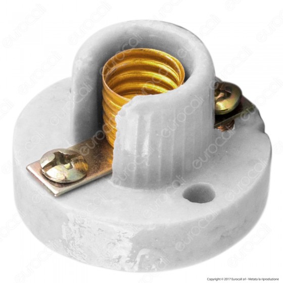FAI Portalampada E10 in Porcellana Ideale per Lampade Votive - Colore FAI Portalampada E10 in Porcellana Ideale per Lampade Votive - Colore