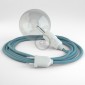 Creative Cables Snake Lampada Multiuso per Lampadine E27 - Cavo Cotone Blu Oceano