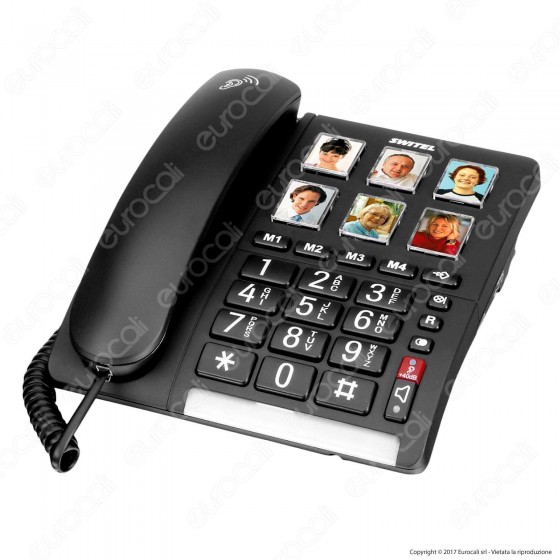 Switel TF 540 Telefono Fisso con Tasti Grandi per Portatori di Switel TF 540 Telefono Fisso con Tasti Grandi per Portatori di
