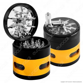Grinder Blitz Tritatabacco 4 Parti in Metallo - con Manovella e