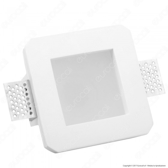 V-Tac VT-801SQ Portafaretto Quadrato da Incasso in Gesso e Vetro per V-Tac VT-801SQ Portafaretto Quadrato da Incasso in Gesso e Vetro per
