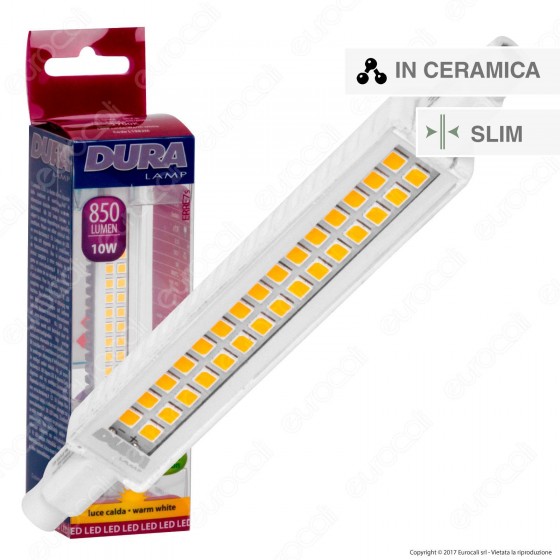 Duralamp Lampadina Erre7s LED R7s L118 10W Bulb Tubolare Slim - mod. Duralamp Lampadina Erre7s LED R7s L118 10W Bulb Tubolare Slim - mod.