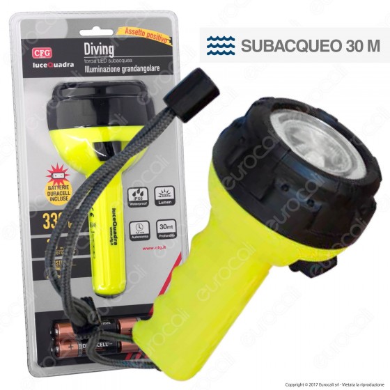 CFG EL043 Torcia LED Subacquea Fino a 30 mt a Batterie CFG EL043 Torcia LED Subacquea Fino a 30 mt a Batterie