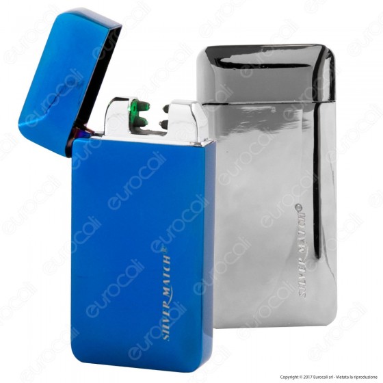 Silver Match Accendino USB in Metallo a Specchio Antivento Silver Match Accendino USB in Metallo a Specchio Antivento