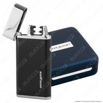 Silver Match Accendino USB in Metallo Antivento Ricaricabile con