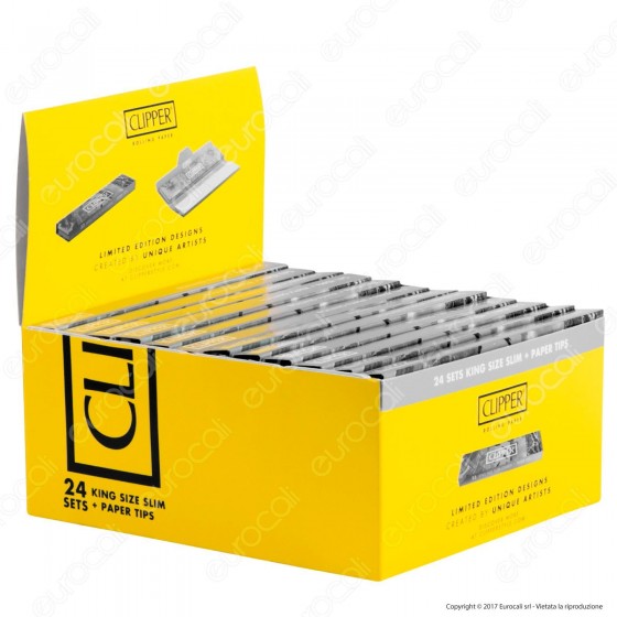 Clipper Set Cartine Argento King Size Slim Lunghe e Filtri in Carta - Clipper Set Cartine Argento King Size Slim Lunghe e Filtri in Carta -
