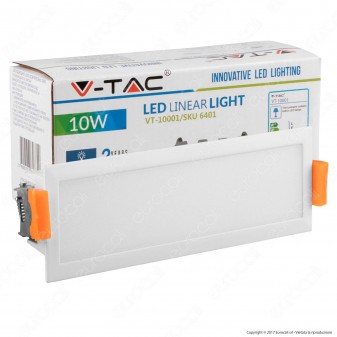V-Tac VT-10001 Pannello LED Lineare 10W SMD da Incasso con Driver -