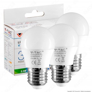 V-Tac VT-2176 Super Saver Pack Confezione 3 Lampadine LED E27 5,5W