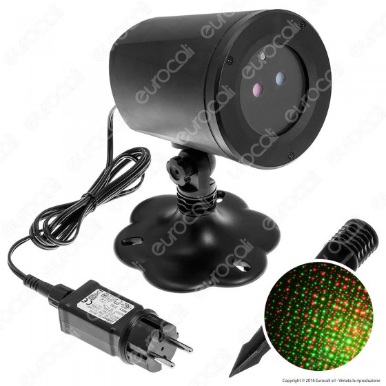 Proiettore Garden Laser Blu e Rosso con Telecomando - per Interno e Proiettore Garden Laser Blu e Rosso con Telecomando - per Interno e