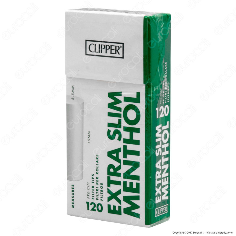 Clipper Extra Slim 5,5mm Lisci al Mentolo - Scatolina da 120 Filtri