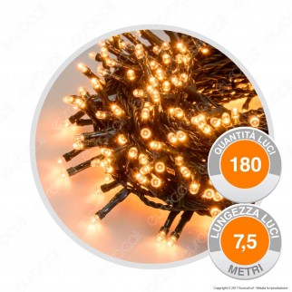 Catena 180 Luci LED Reflex Bianco Caldo con Controller Memory - per