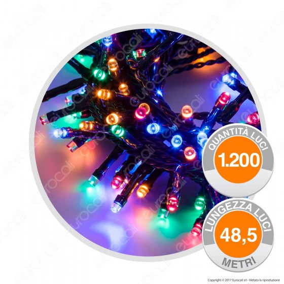 Catena 1200 Luci LED Reflex Multicolore con Controller Memory - per Catena 1200 Luci LED Reflex Multicolore con Controller Memory - per
