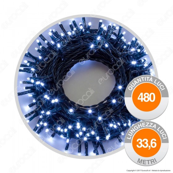 Catena 480 Luci LED Reflex Bianco Freddo - per Interno e Esterno Catena 480 Luci LED Reflex Bianco Freddo - per Interno e Esterno