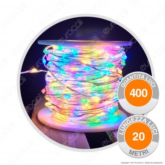 Catena Anima in Metallo con 400 Microluci LED Multicolor - per Interno e Esterno