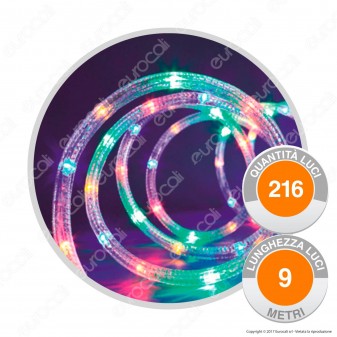 Tubo Luminoso 216 Luci LED Reflex Multicolor con Controller Memory - per Interno e Esterno