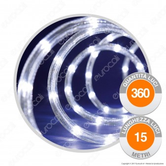 Tubo Luminoso 360 Luci LED Reflex Bianco Freddo con Controller Memory - per Interno e Esterno