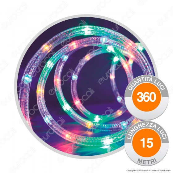 Tubo Luminoso 360 Luci LED Reflex Multicolor con Controller Memory - Tubo Luminoso 360 Luci LED Reflex Multicolor con Controller Memory -