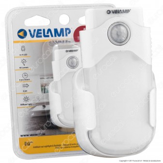 Velamp Night Guard 2 Punto Luce LED e Torcia Anti Black-Out con Sensore di Movimento