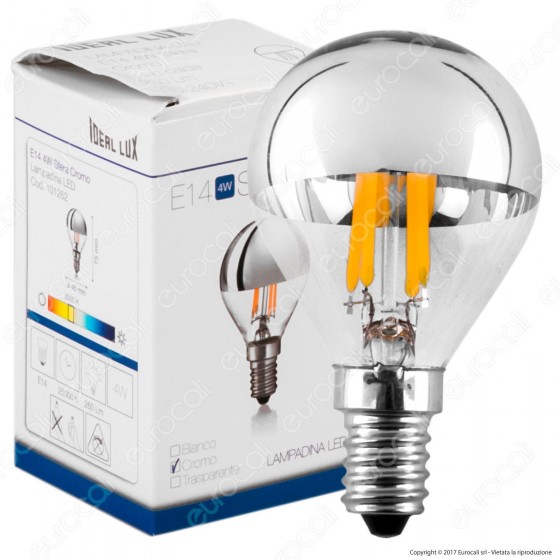 Ideal Lux Lampadina LED E14 4W MiniGlobo P45 Filamento Calotta Ideal Lux Lampadina LED E14 4W MiniGlobo P45 Filamento Calotta