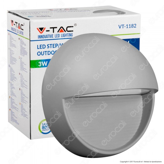 V-Tac VT-1182 Faretto Segnapasso LED a Montaggio Superficiale Rotondo V-Tac VT-1182 Faretto Segnapasso LED a Montaggio Superficiale Rotondo