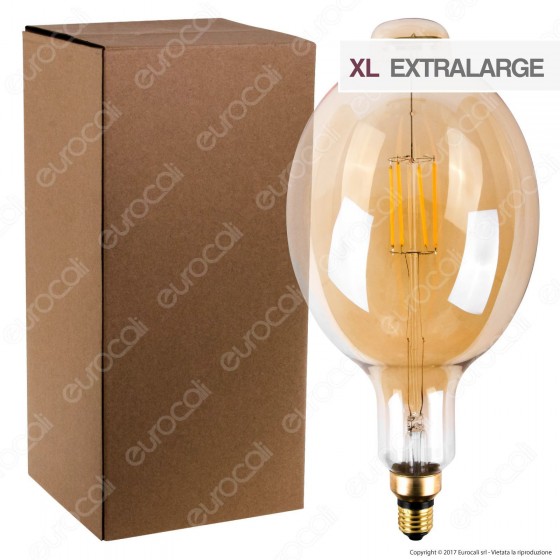 Ideal Lux Lampadina LED Vintage XL E27 4W Bomb Filamento Ambrata - Ideal Lux Lampadina LED Vintage XL E27 4W Bomb Filamento Ambrata -