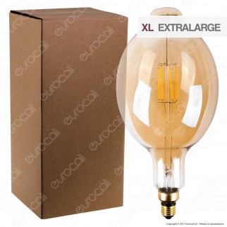 Ideal Lux Lampadina LED Vintage XL E27 4W Bomb Filamento Ambrata -