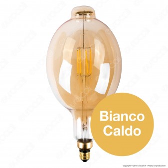 Ideal Lux Lampadina LED Vintage XL E27 4W Bomb Filamento Ambrata -