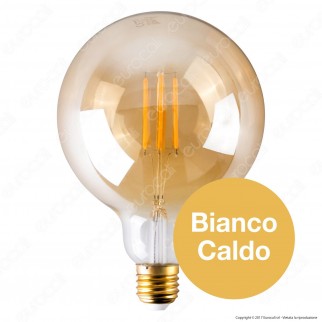 Ideal Lux Lampadina LED Vintage E27 4W Globo Big Filamento Ambrata -