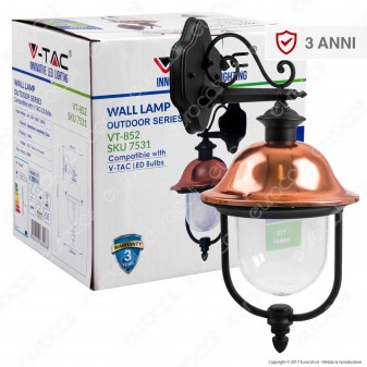 V-Tac VT-852 Portalampada da Giardino Wall Light da Muro per