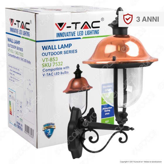 V-Tac VT-853 Portalampada da Giardino Wall Light da Muro per V-Tac VT-853 Portalampada da Giardino Wall Light da Muro per