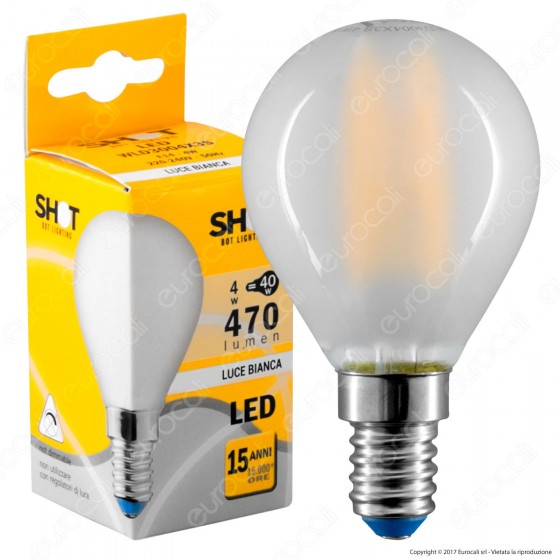 Bot Lighting Lampadina LED E14 4W MiniGlobo P45 Frost Filamento - Bot Lighting Lampadina LED E14 4W MiniGlobo P45 Frost Filamento -