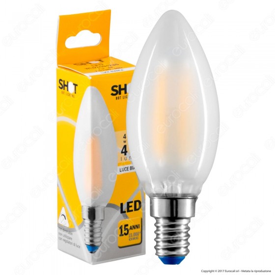 Bot Lighting Lampadina LED E14 4W Candela Frost Filamento