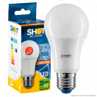 Bot Lighting Lampadina LED E27 9W Bulb A60 con Sensore Crepuscolare e