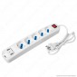 FAI Multipresa 5 Posti e 2 Prese USB Colore Bianco con Interruttore - mod. 8162